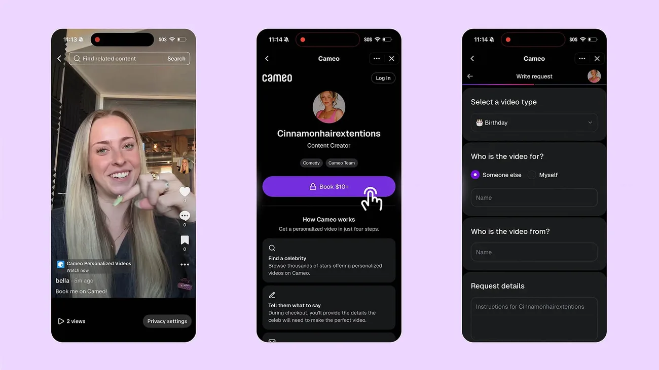 TikTok’a yeni özellik: Ünlülerden kişisel video istemek artık çok kolay