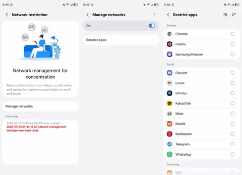 Samsung, One UI 9 ile dikkat dağıtan uygulamaların internetini kesecek