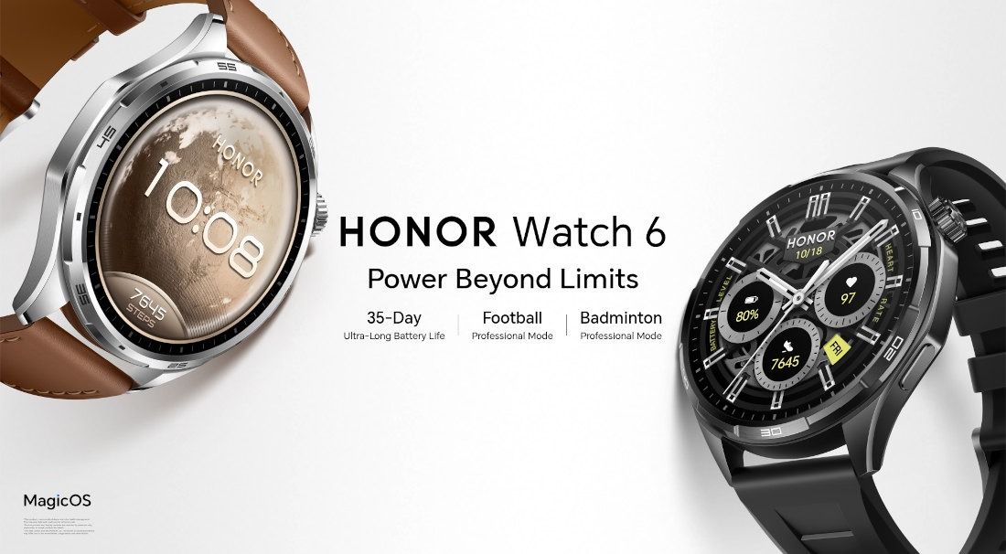 Honor Watch 6 980 mAh batarya, 3000 nit ekran ve 35 gün pil ömrüyle geldi