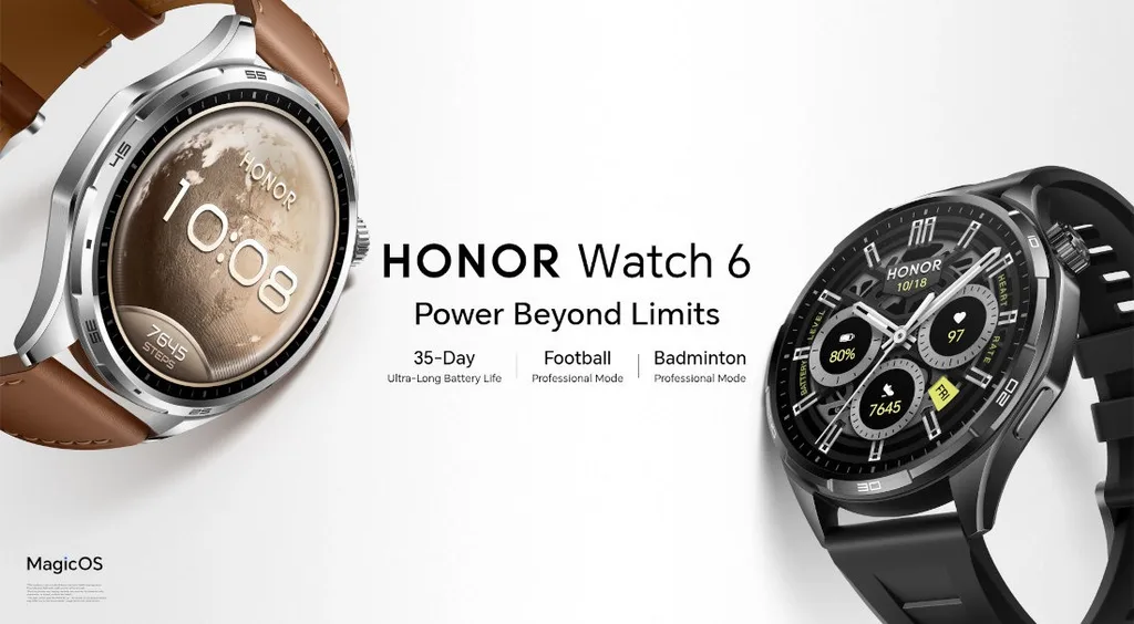 Honor Watch 6 980 mAh batarya, 3000 nit ekran ve 35 gün pil ömrüyle geldi