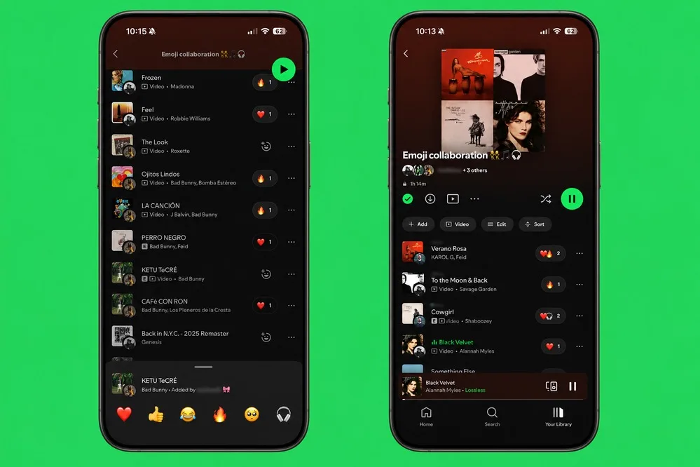 Spotify ortak çalma listelerine WhatsApp benzeri emoji tepkileri ekledi