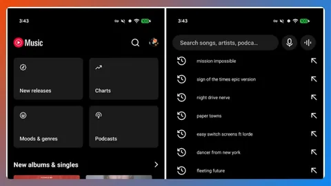 YouTube Music aramayı alt çubuğa aldı