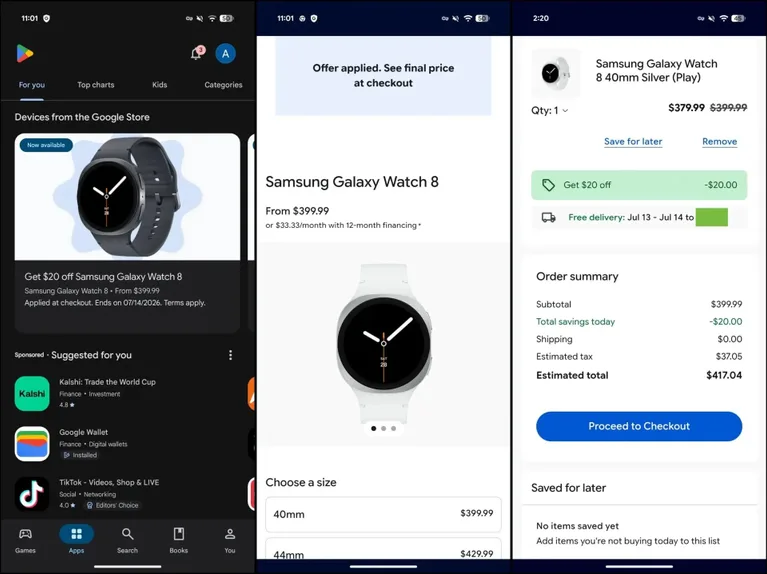 Google, Galaxy Watch 8’i kendi mağazasında satışa sundu