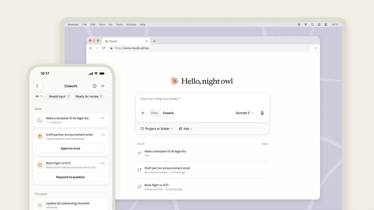 Claude Cowork telefona geldi, dizüstü kapalıyken bile çalışıyor