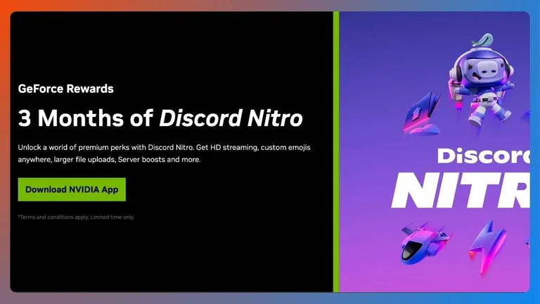 NVIDIA, GTX 10 ve üzeri kartlara 3 ay Discord Nitro veriyor