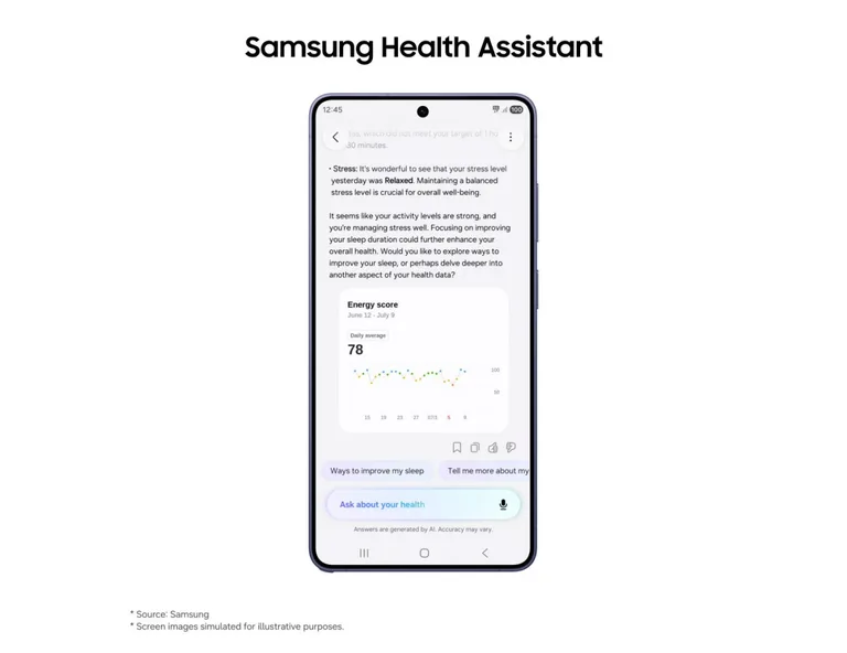 Samsung sağlık uygulamasına yapay zekâ destekli kişisel asistan ekledi