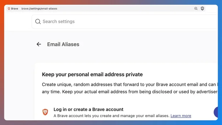 Brave, gerçek e-posta adresinizi gizleyen yeni özelliği başlattı