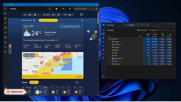 Windows 11’in Hava Durumu uygulaması 1,6 GB RAM harcıyor