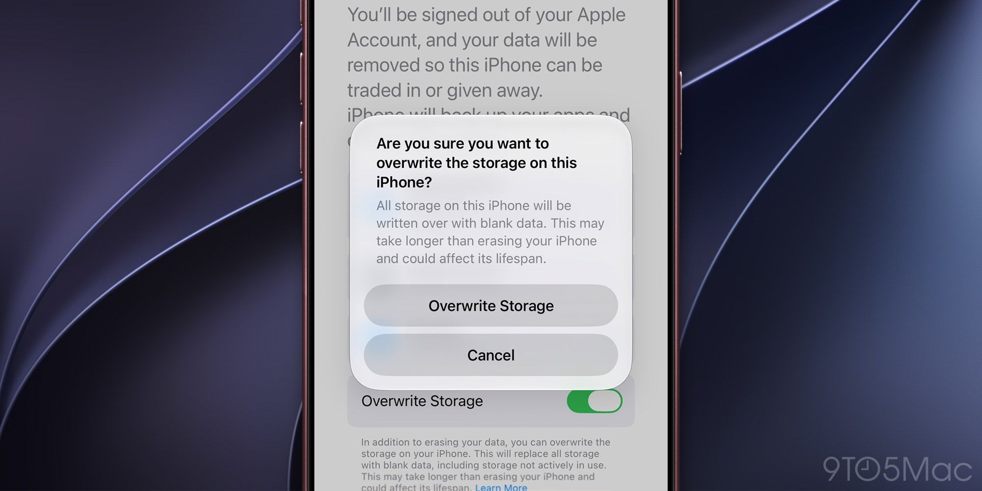 iOS 27.2 kodlarında depolamayı baştan yazan silme seçeneği görüldü