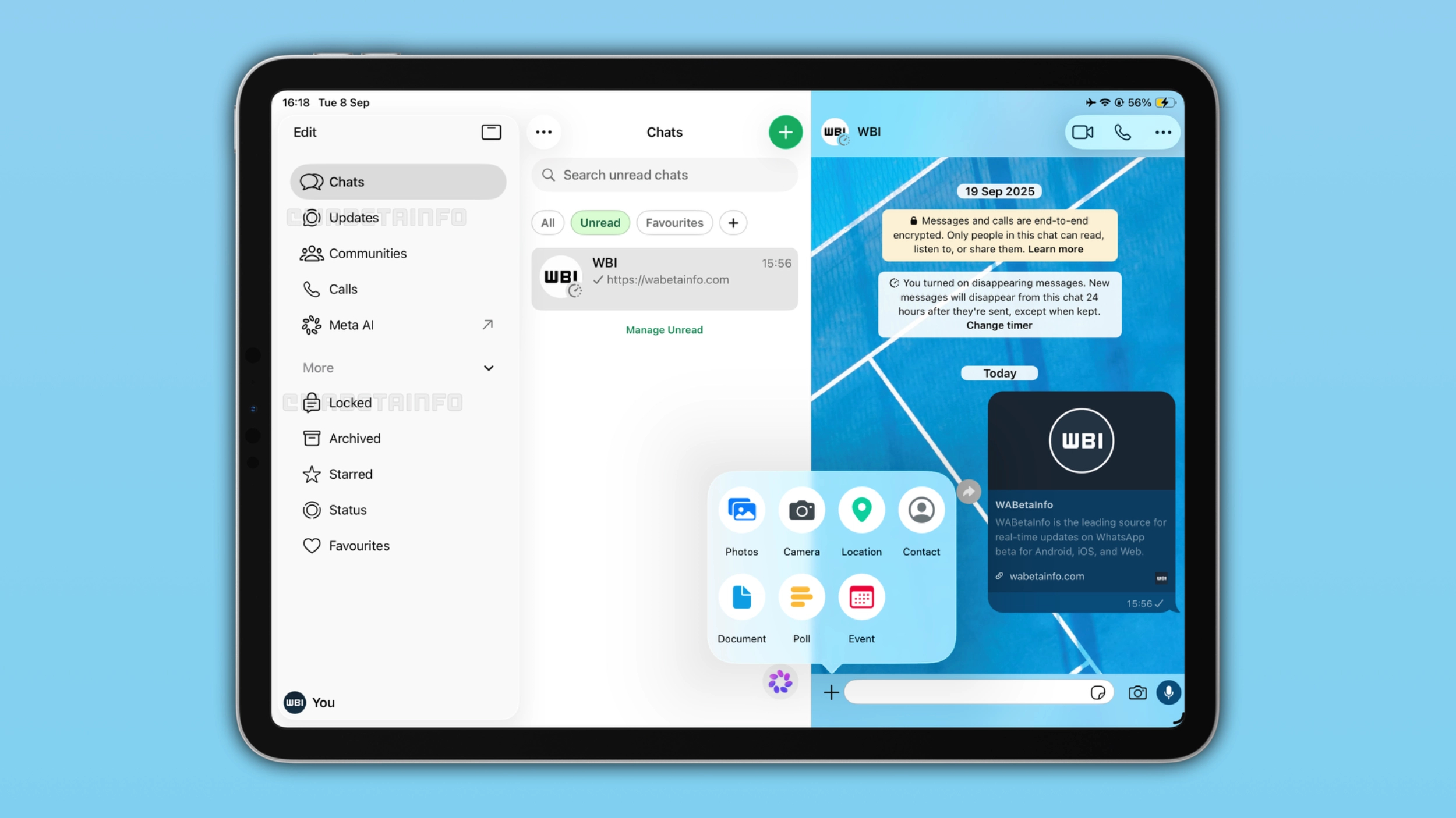 WhatsApp iPad’e Mac benzeri yeni kenar çubuğu ekliyor