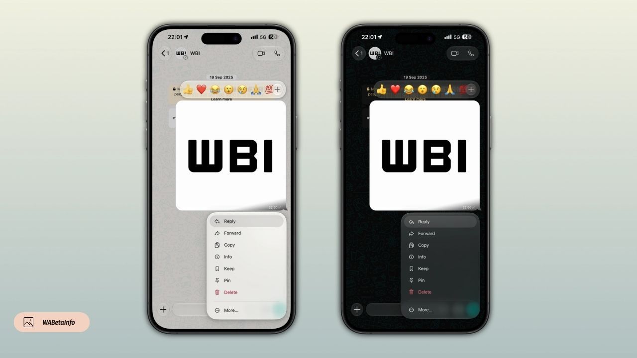 WhatsApp iPhone’daki mesaj menüsünü Liquid Glass ile yeniliyor