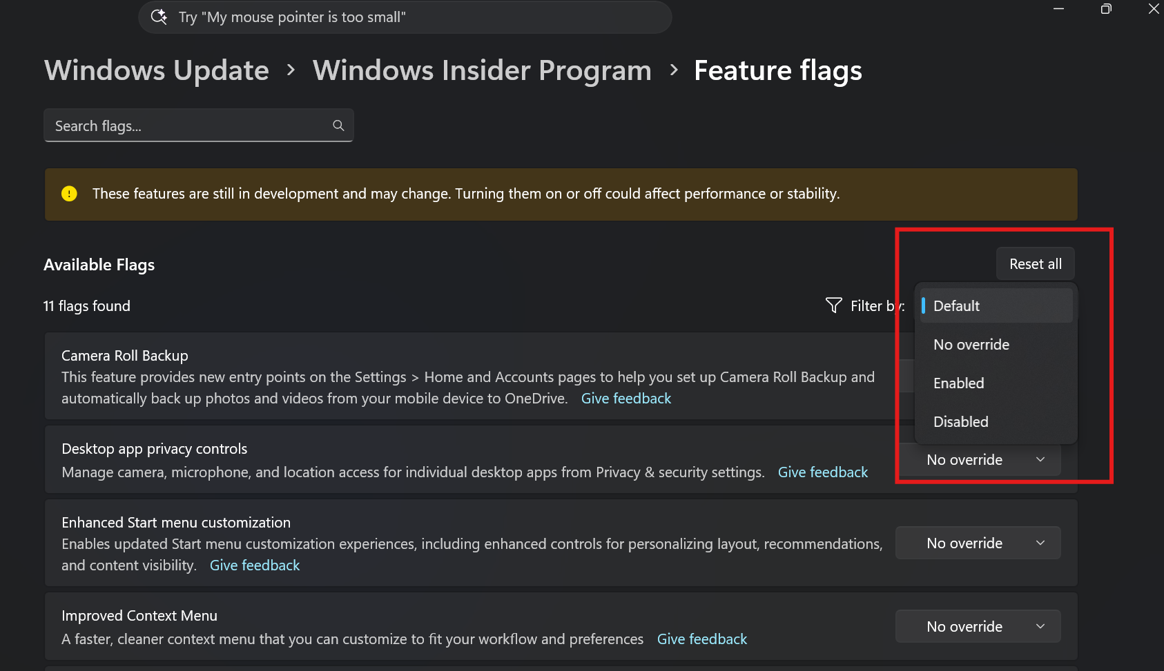 Windows 11, internet hızını tarayıcı açmadan ölçmeyi test ediyor