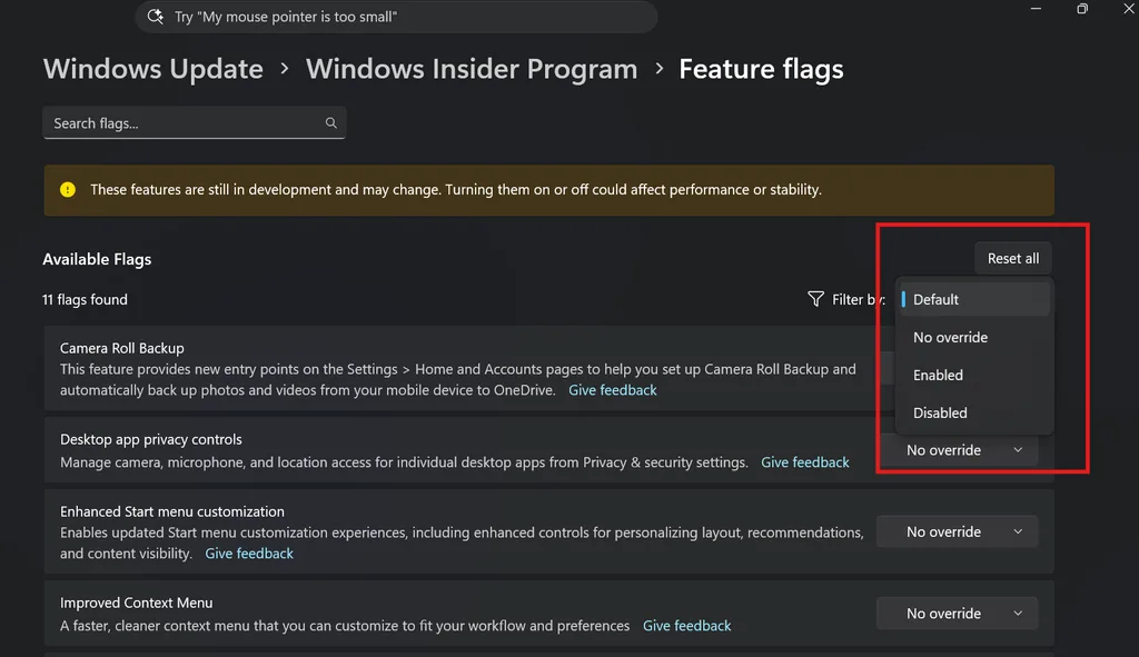 Windows 11, internet hızını tarayıcı açmadan ölçmeyi test ediyor