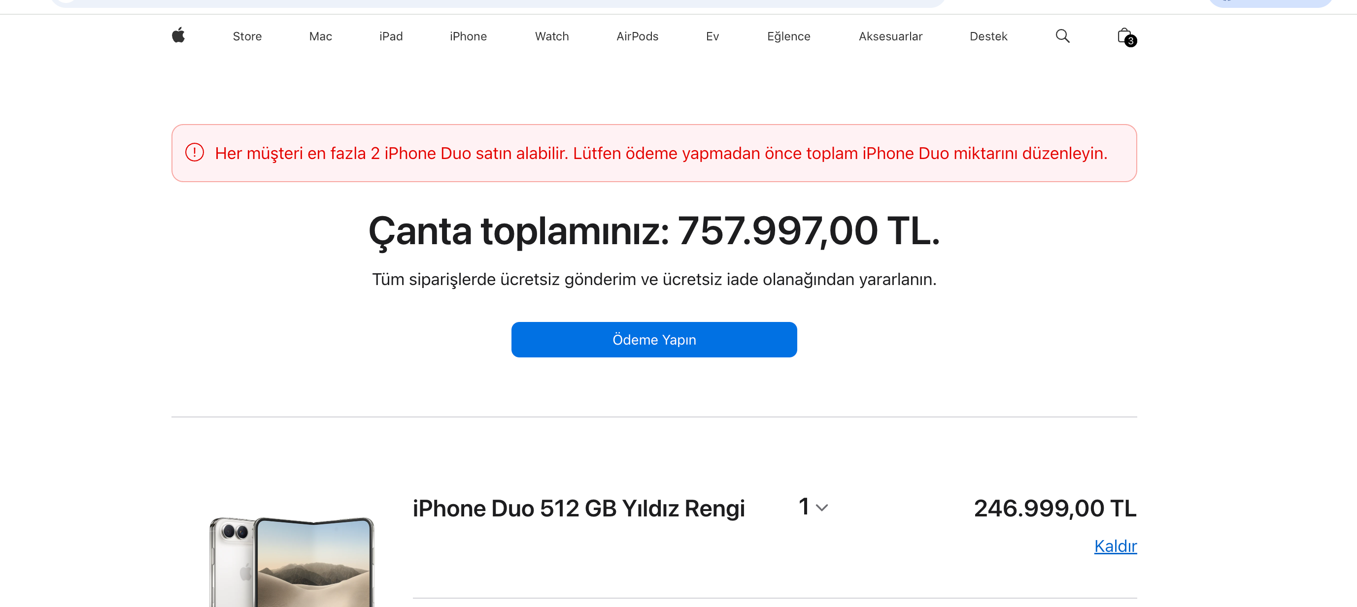 Apple, iPhone Duo satışlarına sınırlama getirmek zorunda kaldı