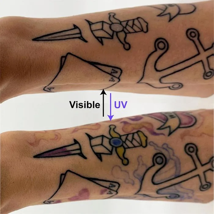 PhotoTat dövme mürekkebi ışıkla renk değiştiriyor, güvenliği henüz kanıtlanmadı