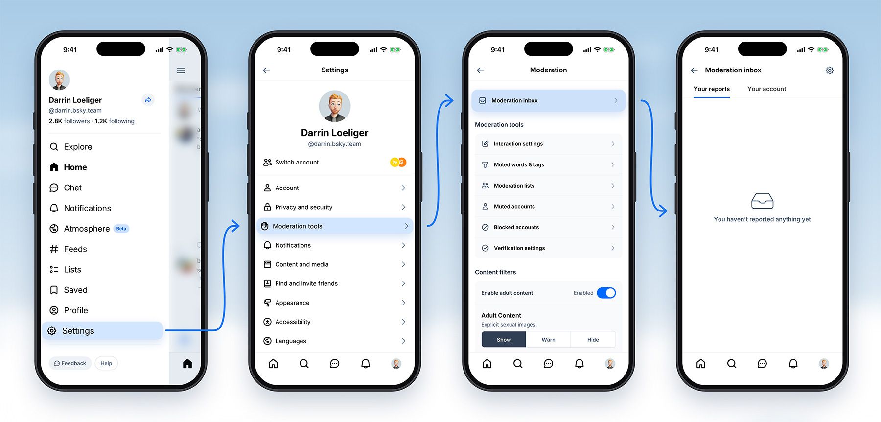 Bluesky, hesap cezalarını ve itirazları tek gelen kutusunda topluyor