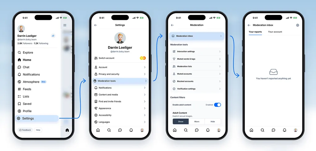 Bluesky, hesap cezalarını ve itirazları tek gelen kutusunda topluyor