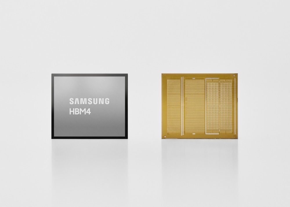 Samsung HBM4 bellek paketinin ön ve arka yüzü