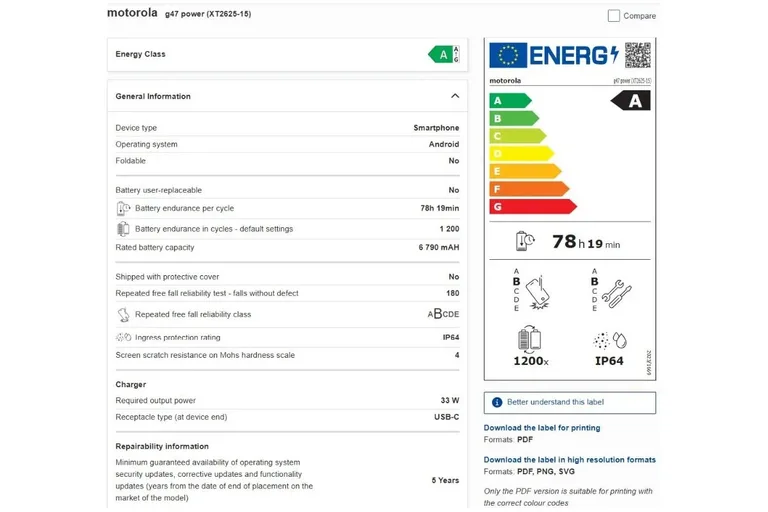 Moto G47 Power’ın pil kaydı ortaya çıktı, kapasite 6.790 mAh olarak göründü