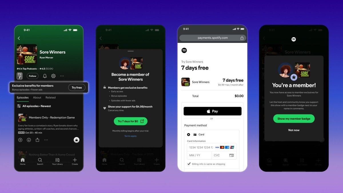 Spotify podcast yayıncılarına kazancın yüzde 90’ını bırakacak