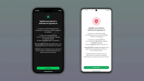 WhatsApp’a giriş için telefonunuzu güncellemeniz gerekebilir