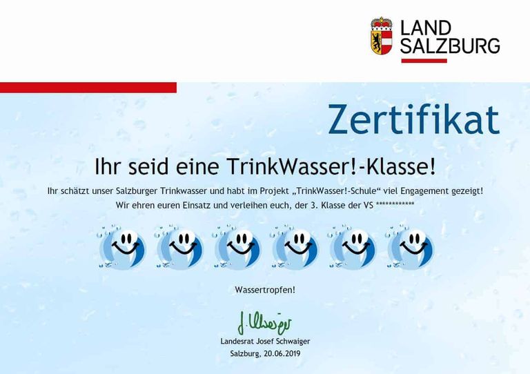 TrinkWasser!Schule - Eine Initiative vom Land Salzburg