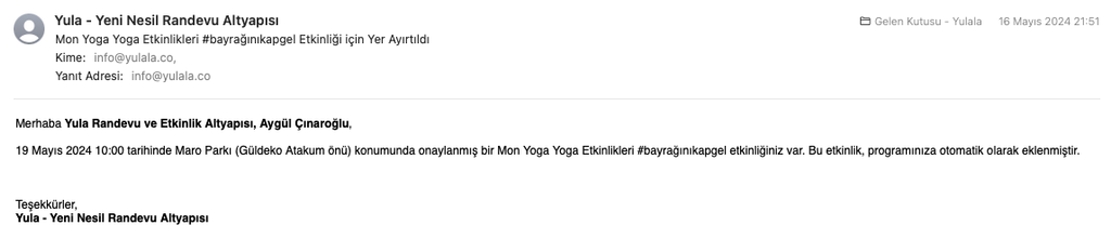 Randevu onay e-posta iletisi