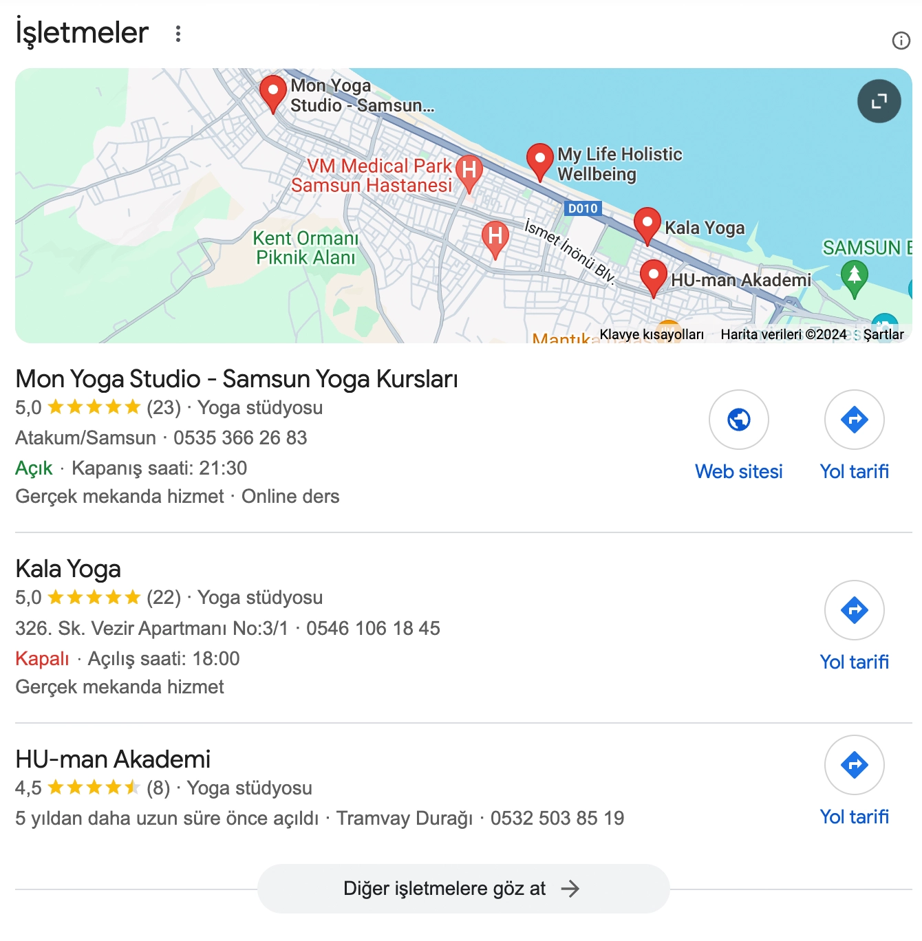 Google İşletme Profili Yoga Stüdyosu
